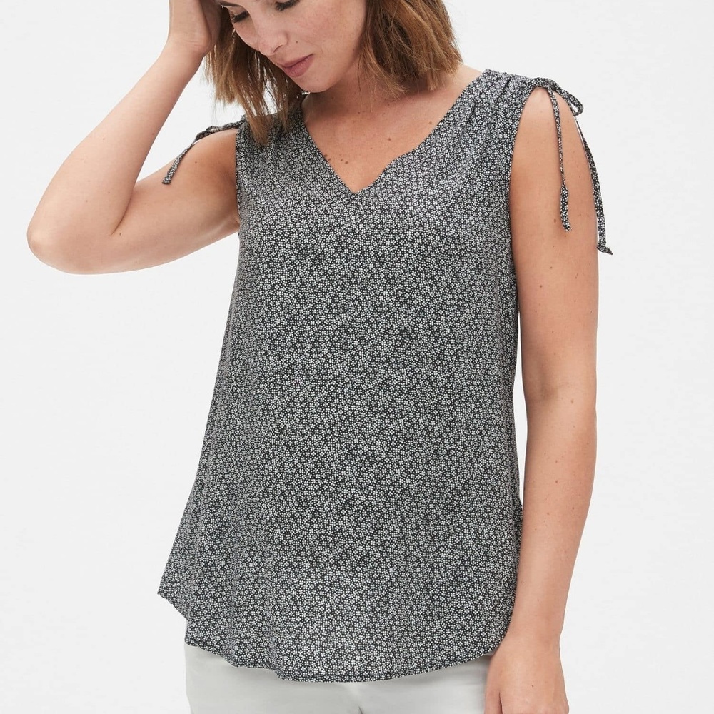 Maternity Print Cinch Shoulder Top